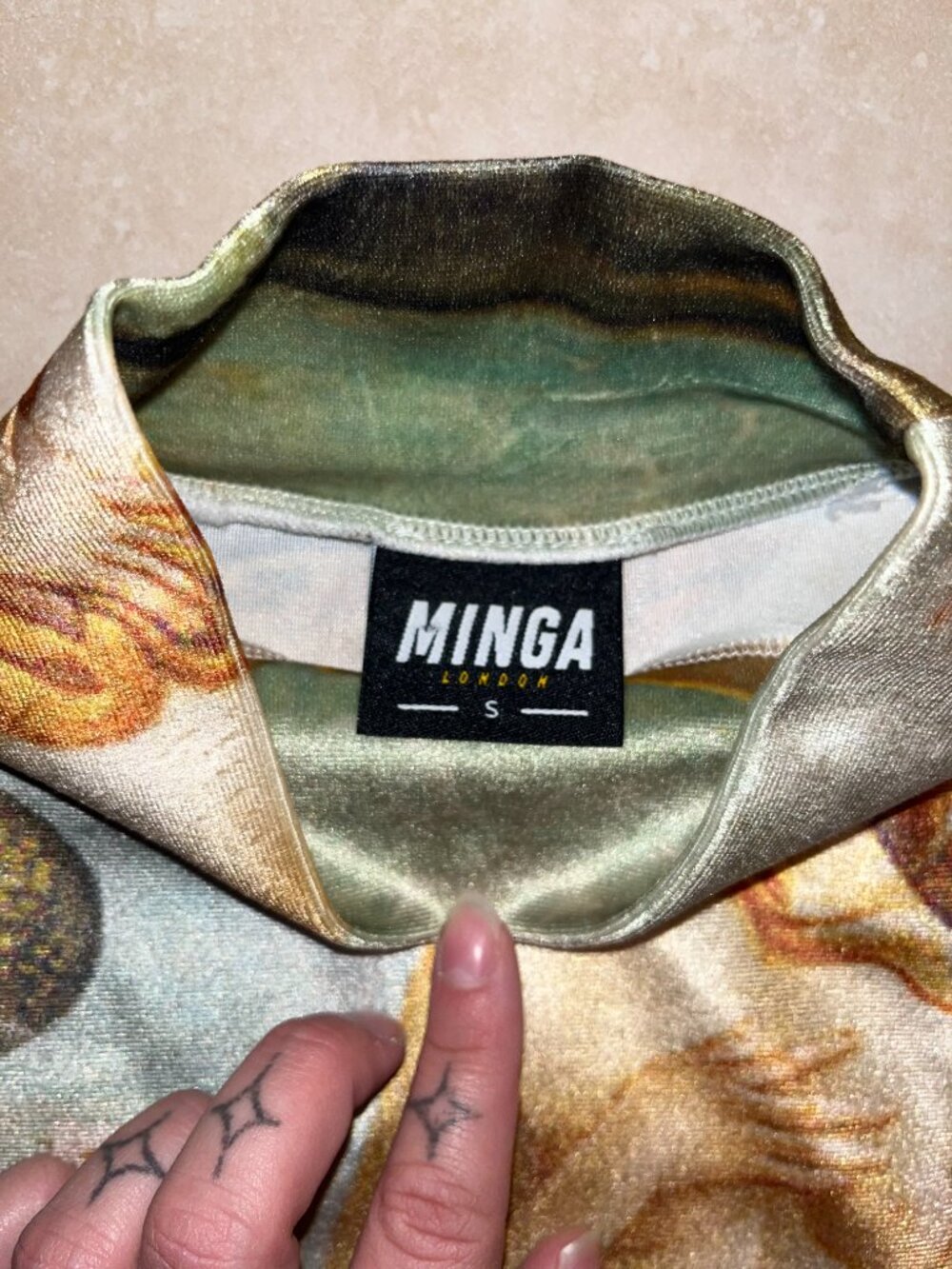 Minga London Birth of Venus Velvet Top- Size Small - Picture 2 of 2